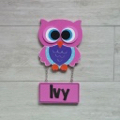 Kids Door Plaque - Owl Girl