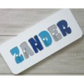 Personalised Name Puzzle - Aqua, Grey and Navy